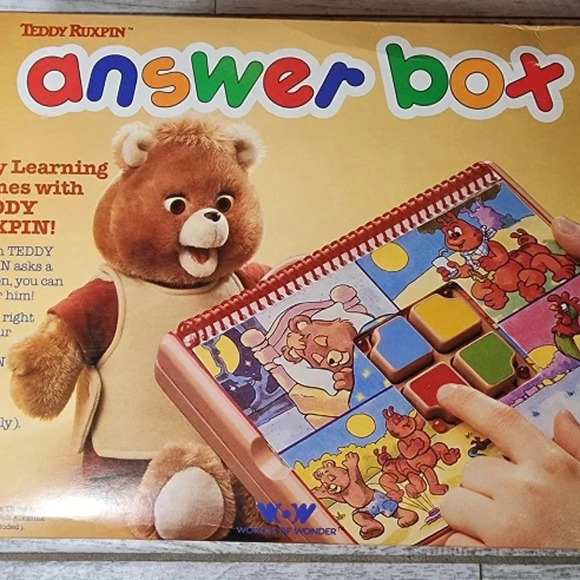 Vtge 1985 Teddy Ruxpin in orgnl box w/ books, tapes, answer box - Picture 5 of 16
